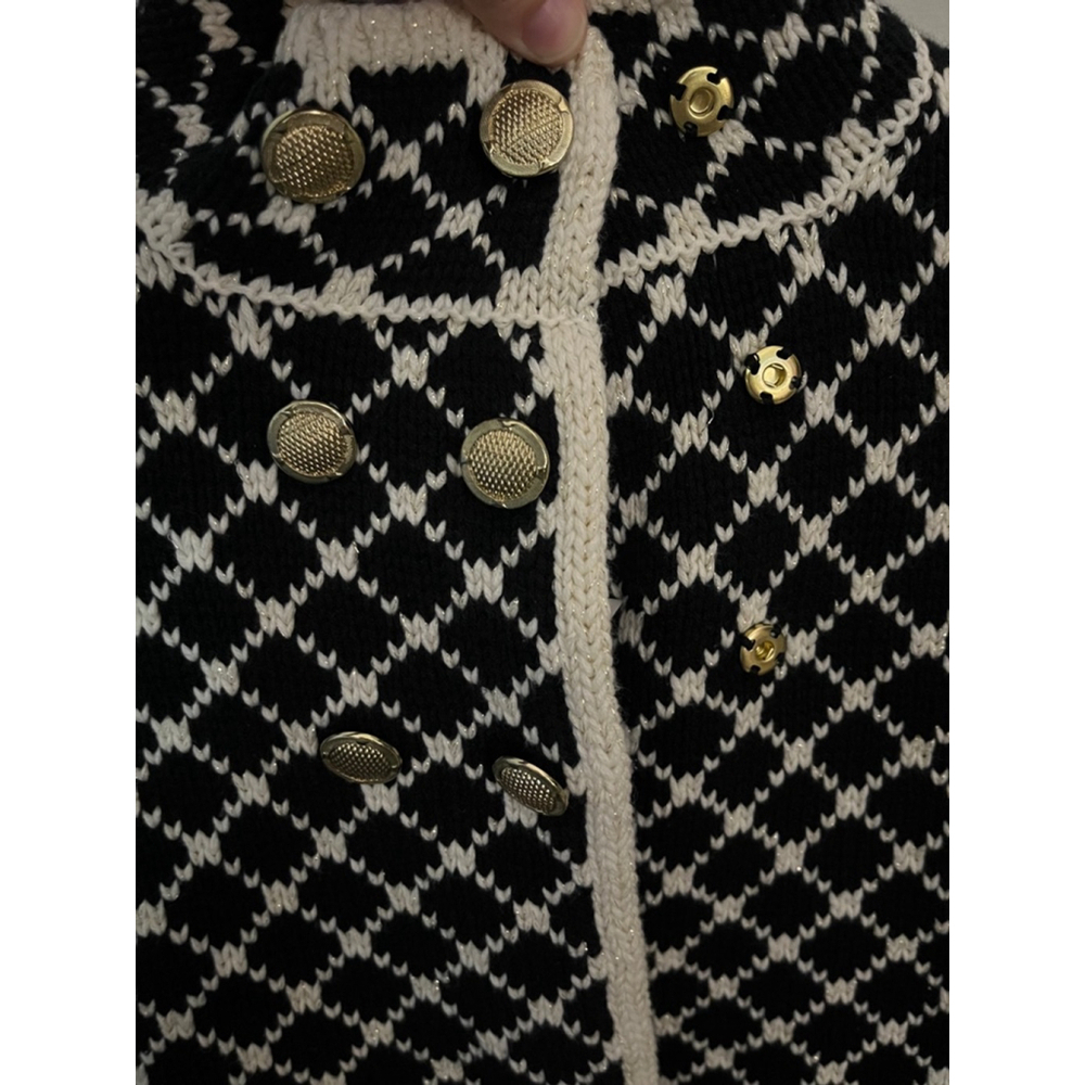 Max Studio Cardigan, Kid’s L (6X), Black & White - Picture 6 of 11